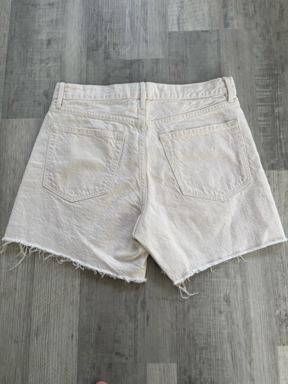 Frame Denim White Distressed Jean Shorts - Picture 3 of 6